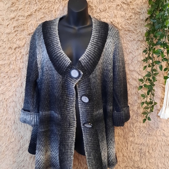 Belamie Mohair Blend Chunky Large Button Cardigan, M/L - Picture 6 of 6